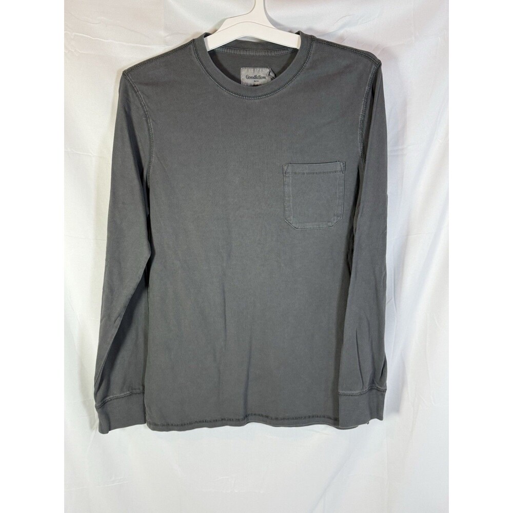 Goodfellow & Co Mens T Shirt Size Small Ebony Gray Long Sleeve Original Pocket